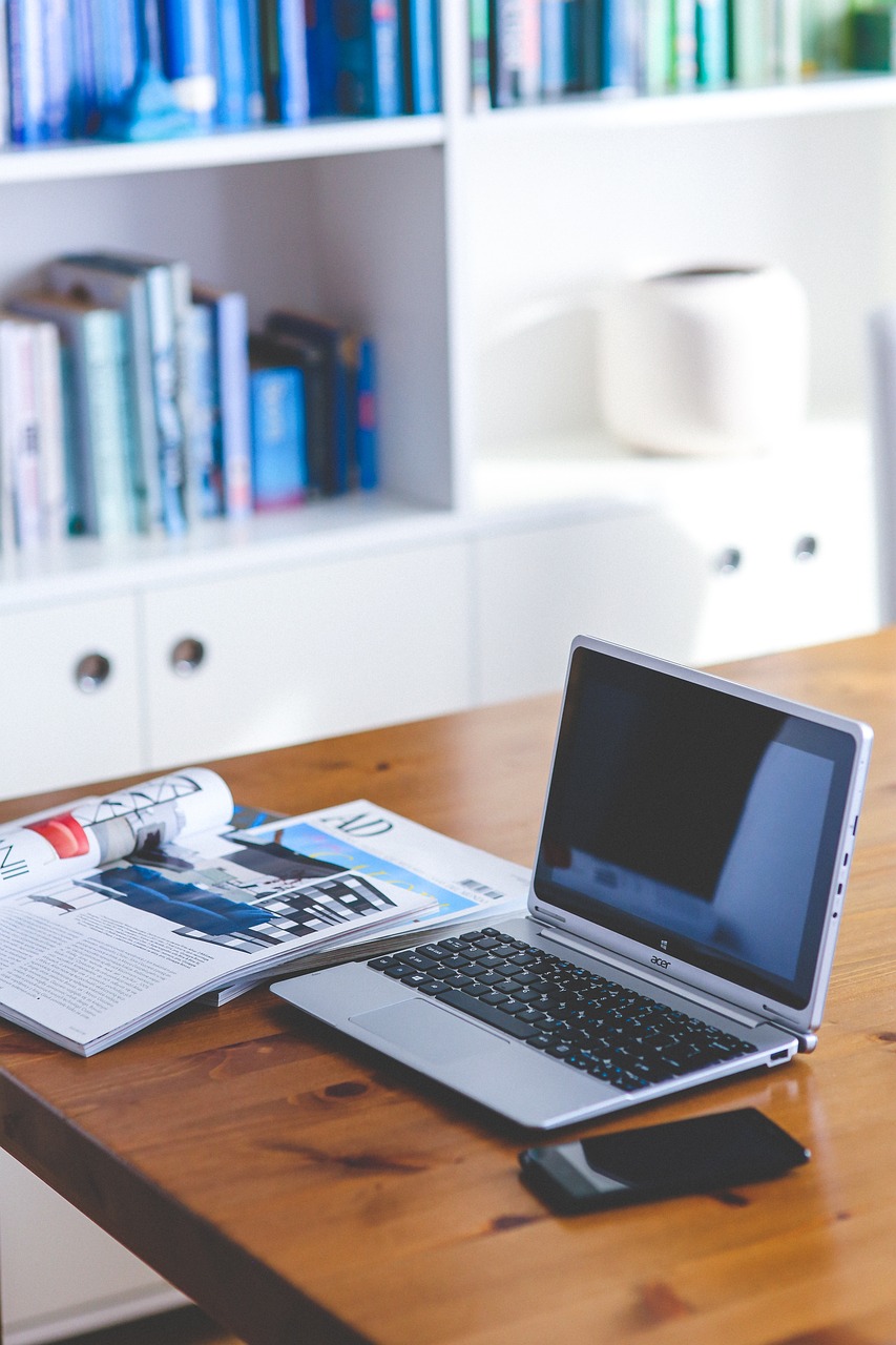 working, place, desk